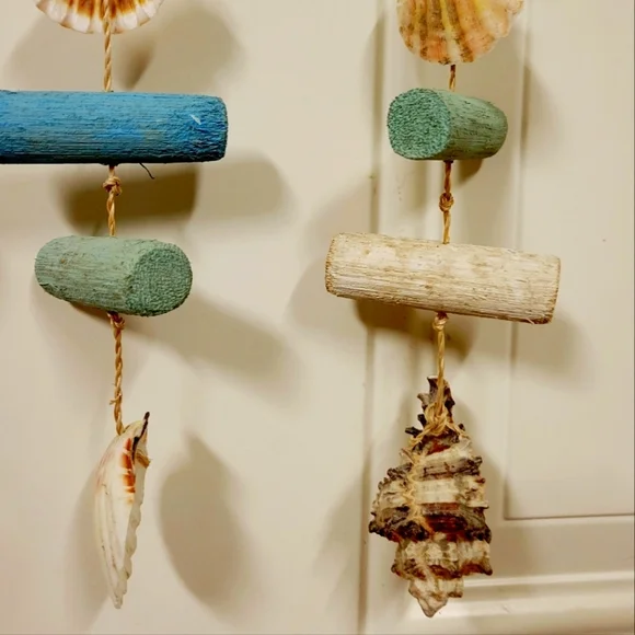 Handmade Natural Seashells wood Wind chime house decoration Large 10x 20 inch - Picture 6 of 7